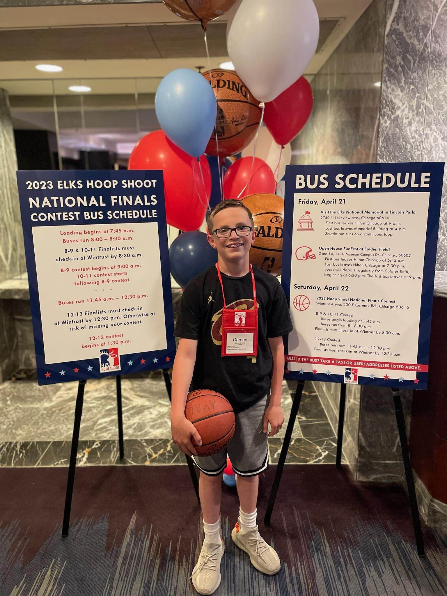 Hager Student Competes in Elks Hoops Shoot Nationals